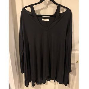 3x black tunic with cut out shoulders